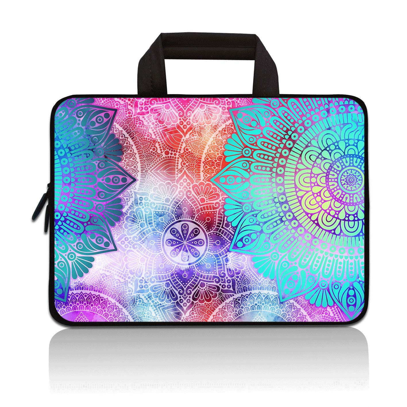 14 14.1" 14.2" 15" 15.4" 15.6" inch Inch Laptop Sleeve Case Protective Bag with Outside Handle,Ultrabook Notebook Carrying Case Handbag Compatible with Dell Toshiba HP Chromebook(Mandala Arts)