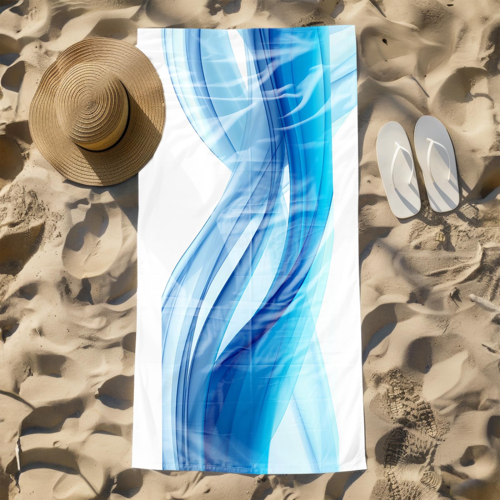 Telo Mare Microfibra 210x230 Geometria Del Gradiente Verde Telo Spiaggia Grande Antisabbia,XXL Asciugamano Mare, Asciugatura Rapida, Stuoia Spiaggia Leggero E Portatile