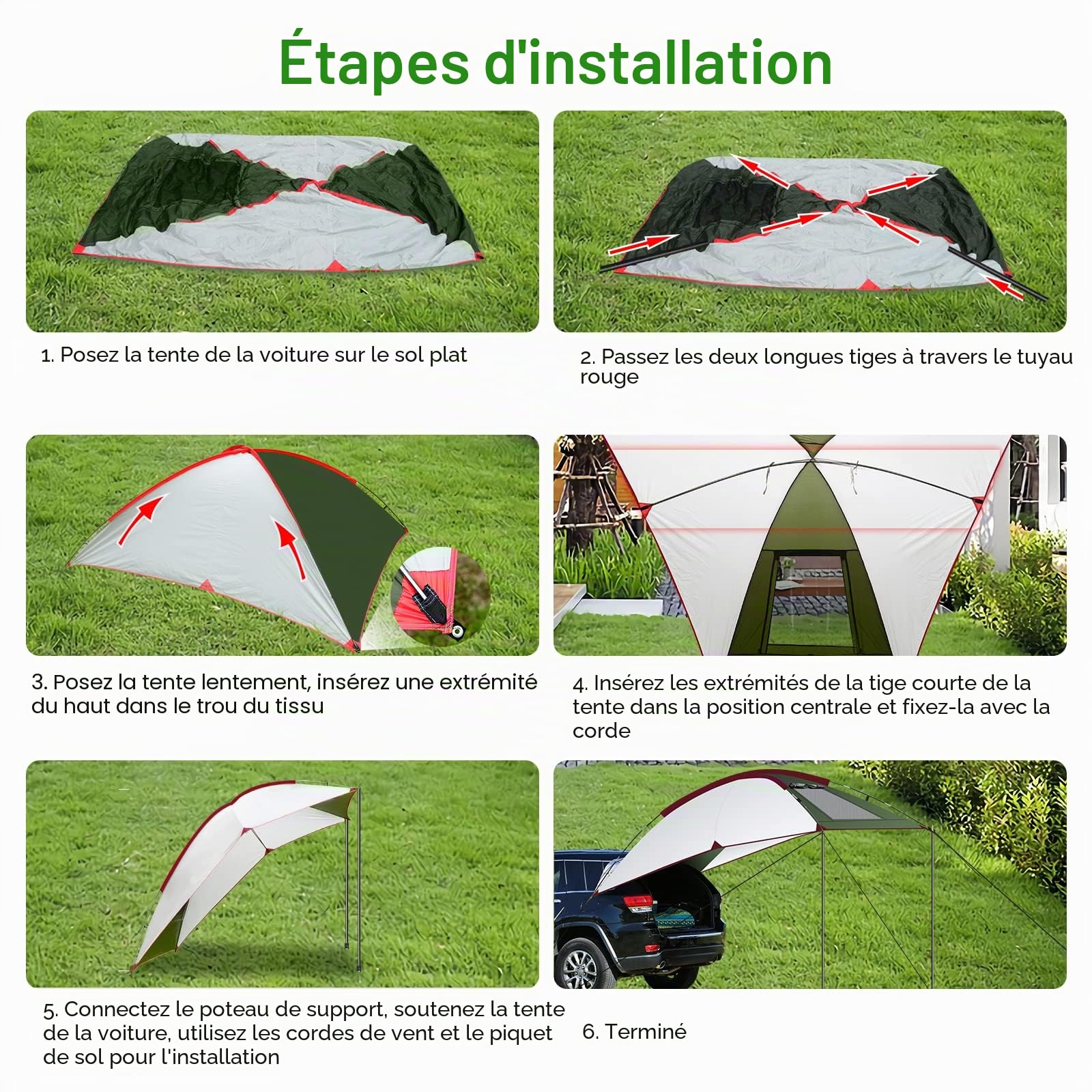 Auvent de Voiture pour Van, VUS, Camping-Car, Petit véhicule, Voiture, Camion, Tente de Camping, auvent latéral imperméable