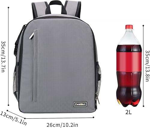Miniatura 9 de Cwatcun Mochila profesional para cámara SLR DSLR sin espejo, impermeable, compatible con Sony Canon Nikon cámara y accesorios de trípode de lente (