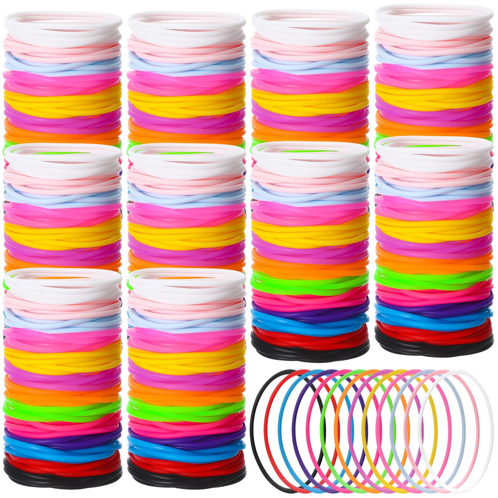 Nuenen 2000 braccialetti in silicone gelatina Bulk 80's Neon Wristband