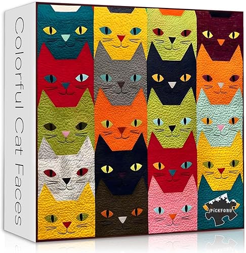 Vista 9 de Rompecabezas vintage de gato para adultos de 1000 piezas, PICKFORU Retro gato con temática de biblioteca, rompecabezas de gatito en estantería