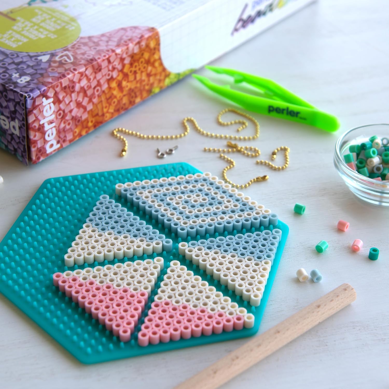 Perler 80-57036 DIY Kinetic Art Mobile Fuse Bead Craft Activity Kit for Home Decor, Multicolor, 1327 Pieces