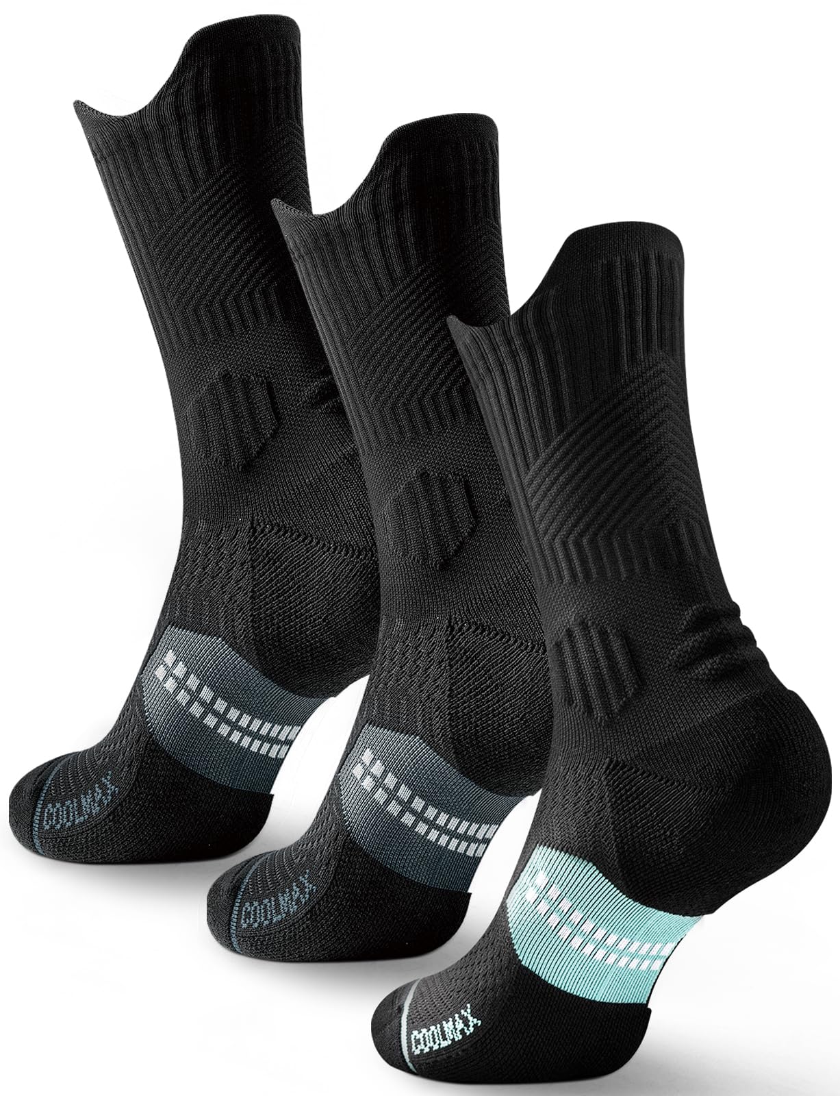Juclise Bambus Kompression Laufsocken Damen Wandersocken | Atmungsaktives Anti-Blasen Sportsocken COOLMAX leitet Feuchtigkeit ab, verhindert Blasen, trockenes Fußklima