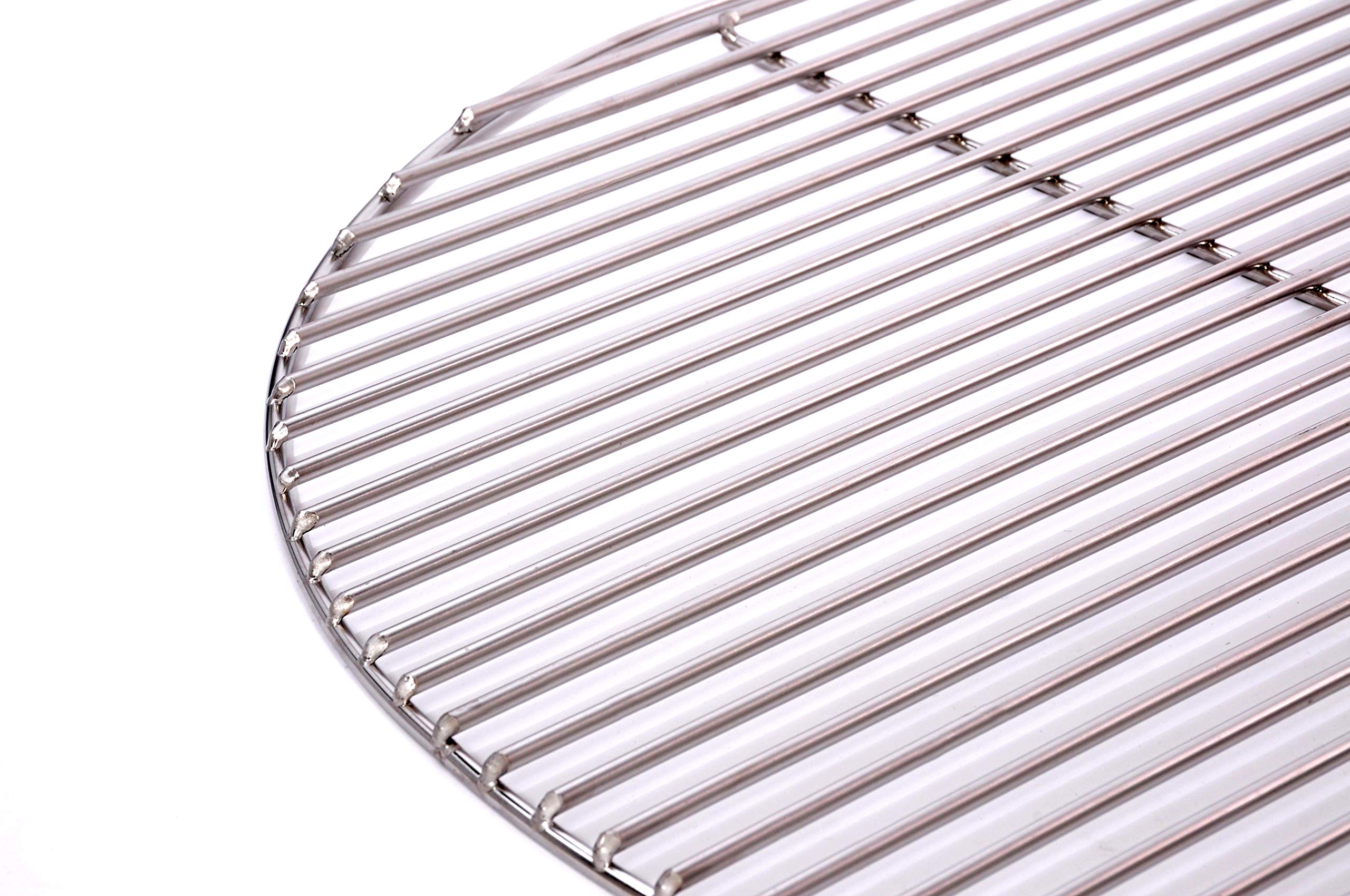 Massiver Grillrost Ø 57 cm aus Edelstahl rostfrei und elektropoliert 6 mm für Grill rund, Kugelgrill, Feuerschalen Grillschalen Rundgrill