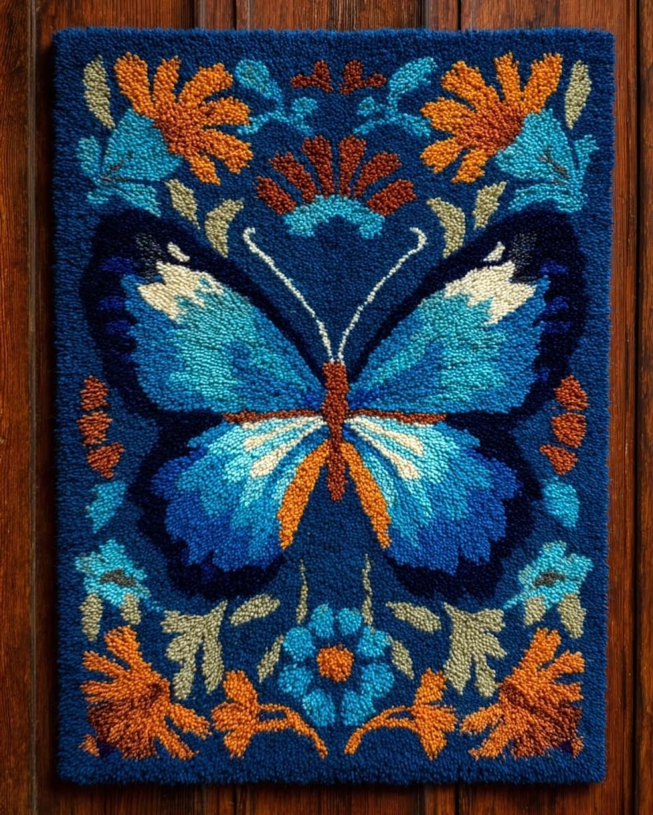 Wallphantom DIY Latch Hook Rug Making Kit for Adults,Butterfly