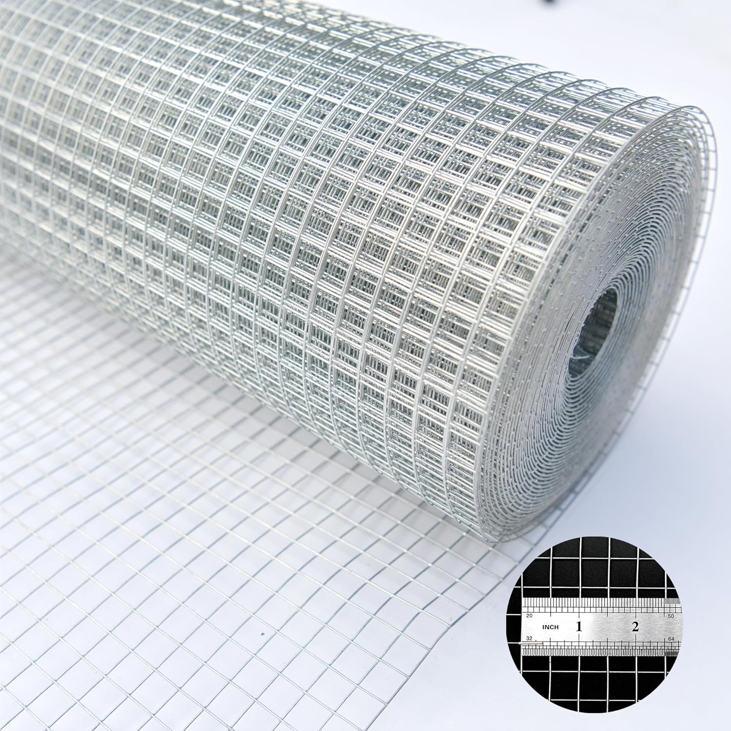 YESON Hardware Cloth 1/2 inch 48 x 50 ft 19 Gauge,Hot Dip Galvanized After Welded Chicken Wire Fencing Wire Mesh Roll for Chicken Coop Poultry Netting Rabbit Cage Garden Fence Tree Guard