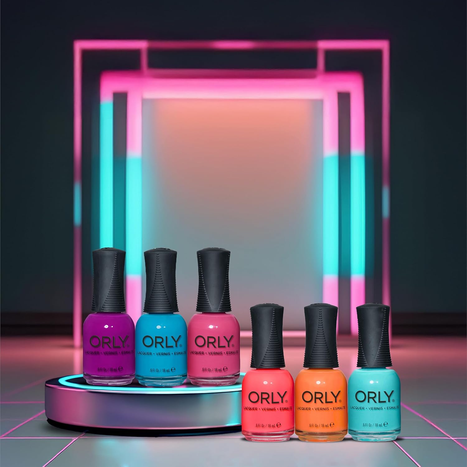 Orly 1980s Collection 6PIX | Limited Edition Boxed Set Of 6 Neon Shades Perfect for Summer|Boxed In Bottles with Original Vintage Logo| Vegan, Cruelty-Free