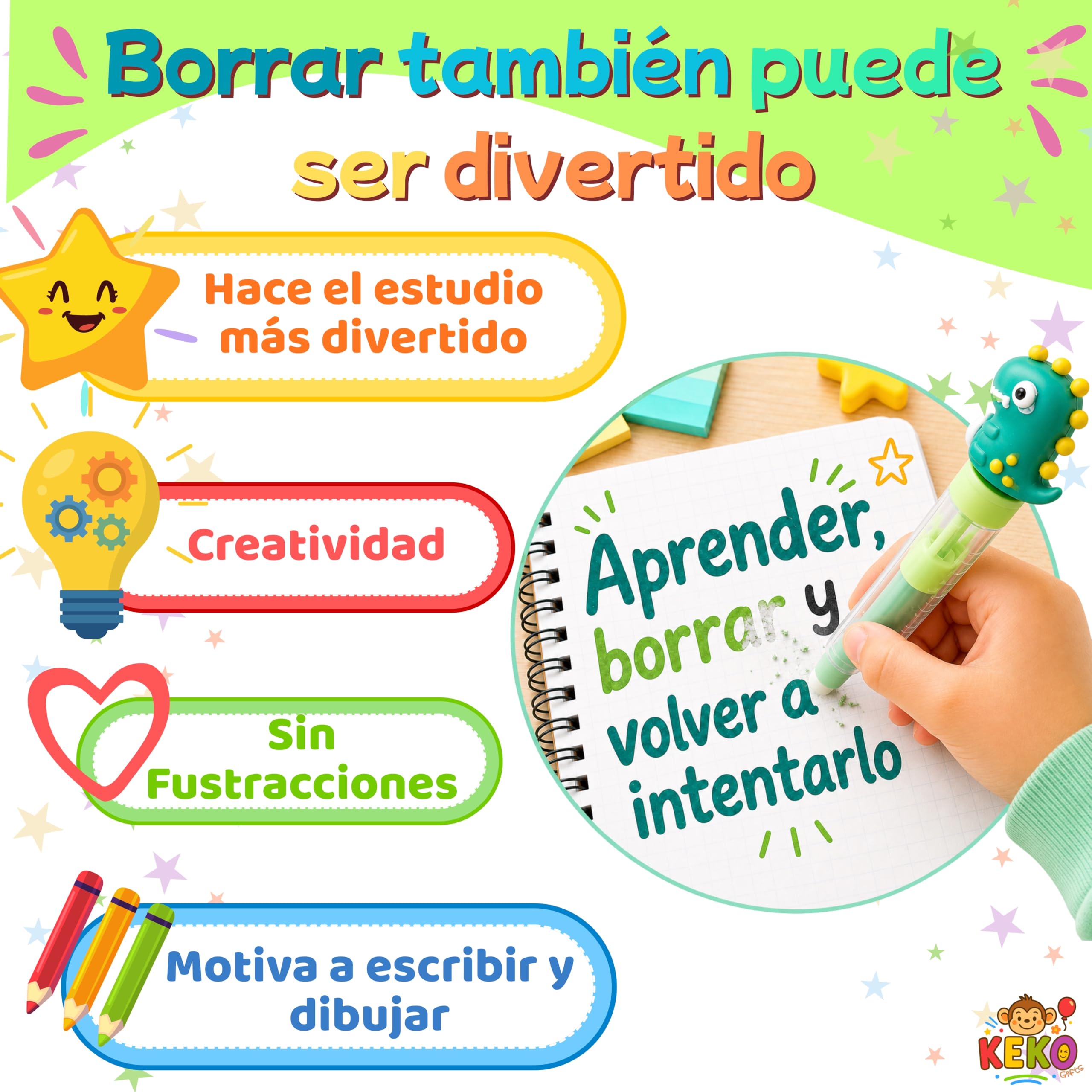 KeKo Pack 30 Gomas de Borrar Divertidas, 30 Bolsas,1 Chapa Cumpleañera, Pack Regalos Cumpleaños Niños Colegio, Detalles Cumpleaños Niños Infantil, Regalos Alumnos Primaria, Relleno Piñata Infantil