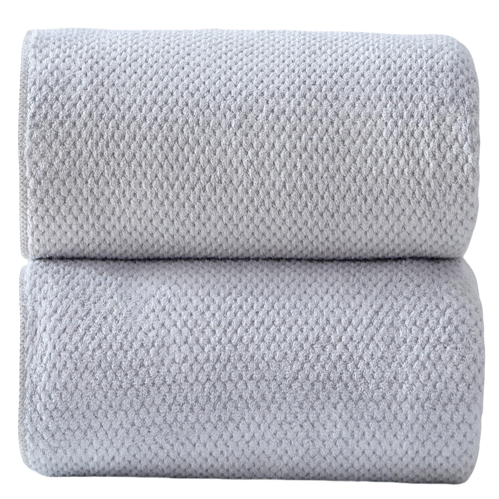 Akzpe 40x80 Inches Bath Sheets Towels for Adults Oversized Bath Towels Extra Large Luxury Super Soft Absorbent Quick Dry Microfiber (Gray, 2PCS)