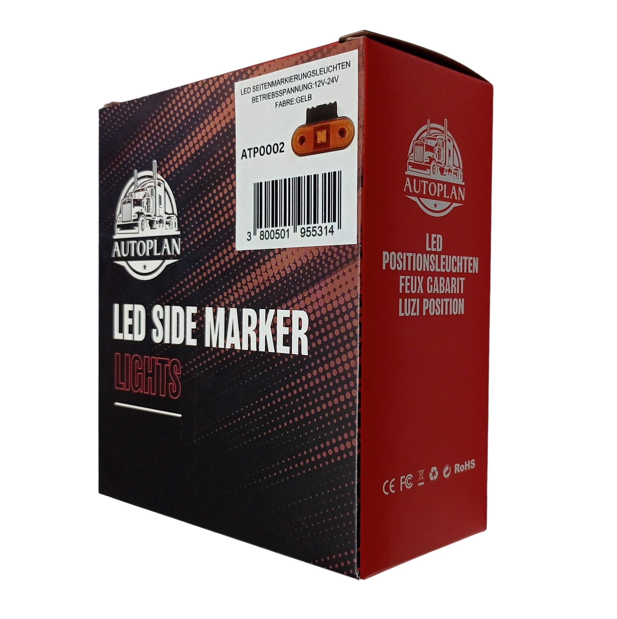 4 x LED Luces Lampara Lateral Marcador Indecator Luz Senalizacion Posicion para Camiones Remolque Amarillo 12V 24V