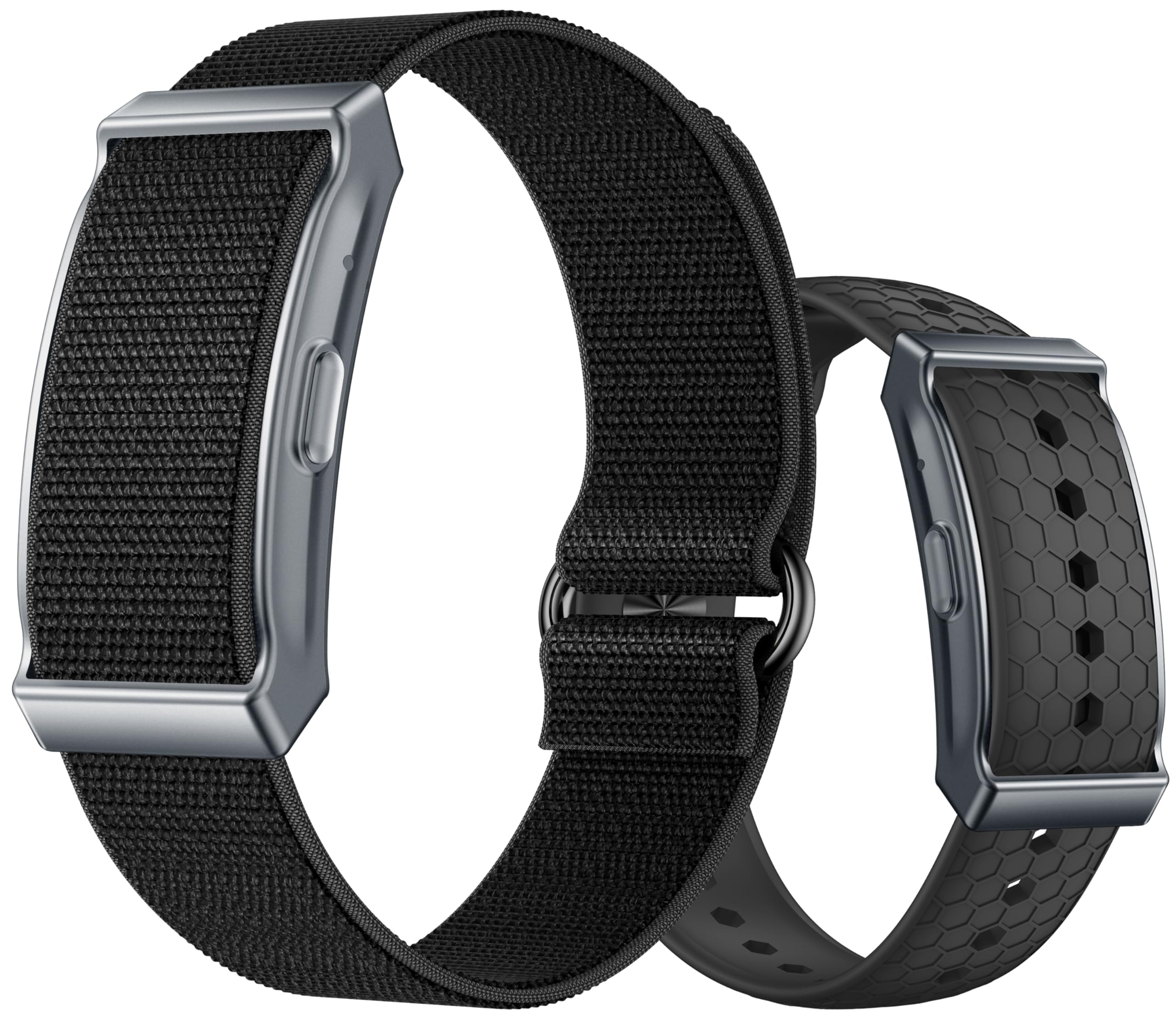 Braccialetto intelligente per la salute, fitness tracker, cardiofrequenzimetro, monitoraggio del sonno, contapassi, modalità multi sport, impermeabile, cinturino in silicone e nylon