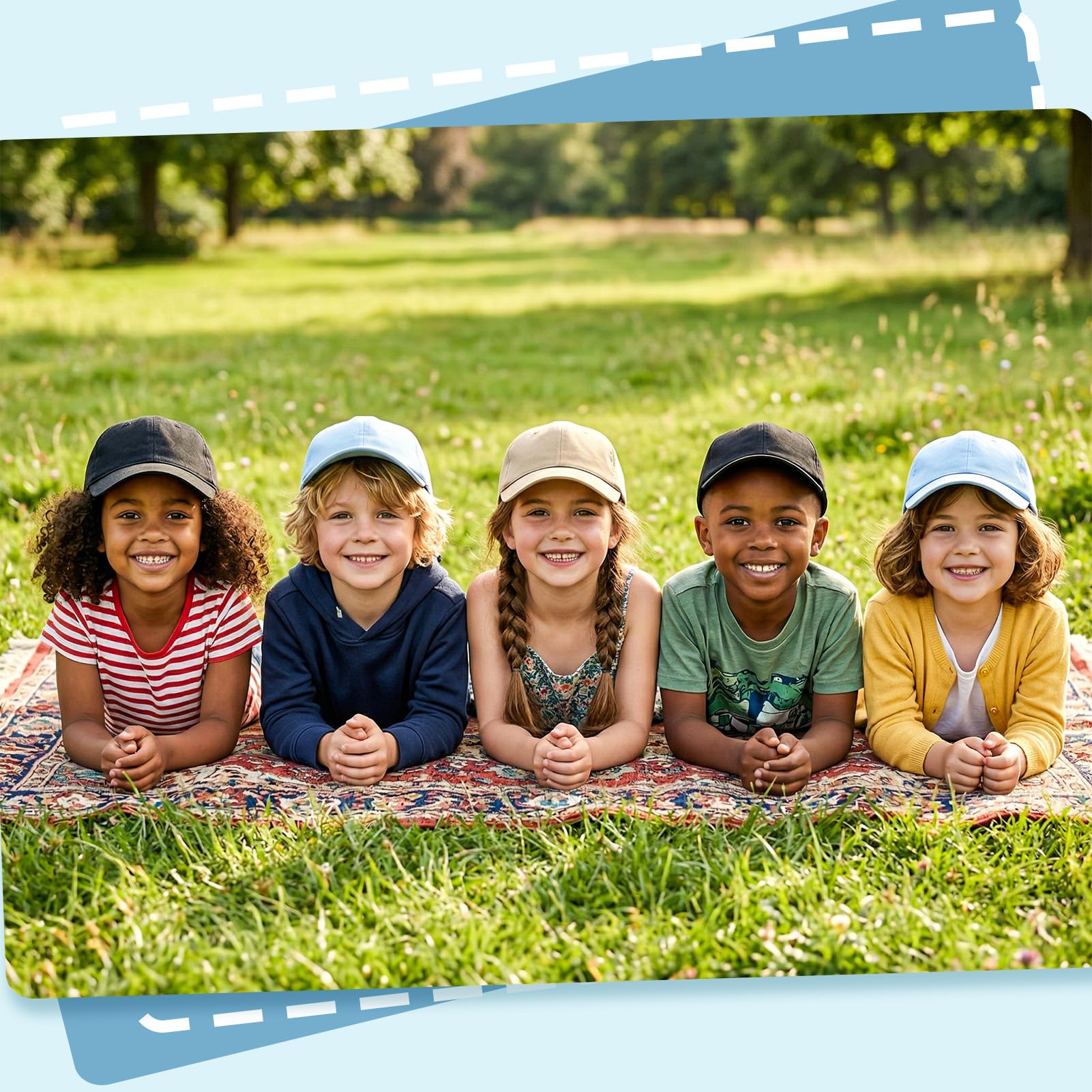 Utensilsto Lot de 3 casquettes de baseball pour enfants, réglables, en coton, couleur unie, protection solaire, légère, légère, pour les voyages, le golf, le tennis