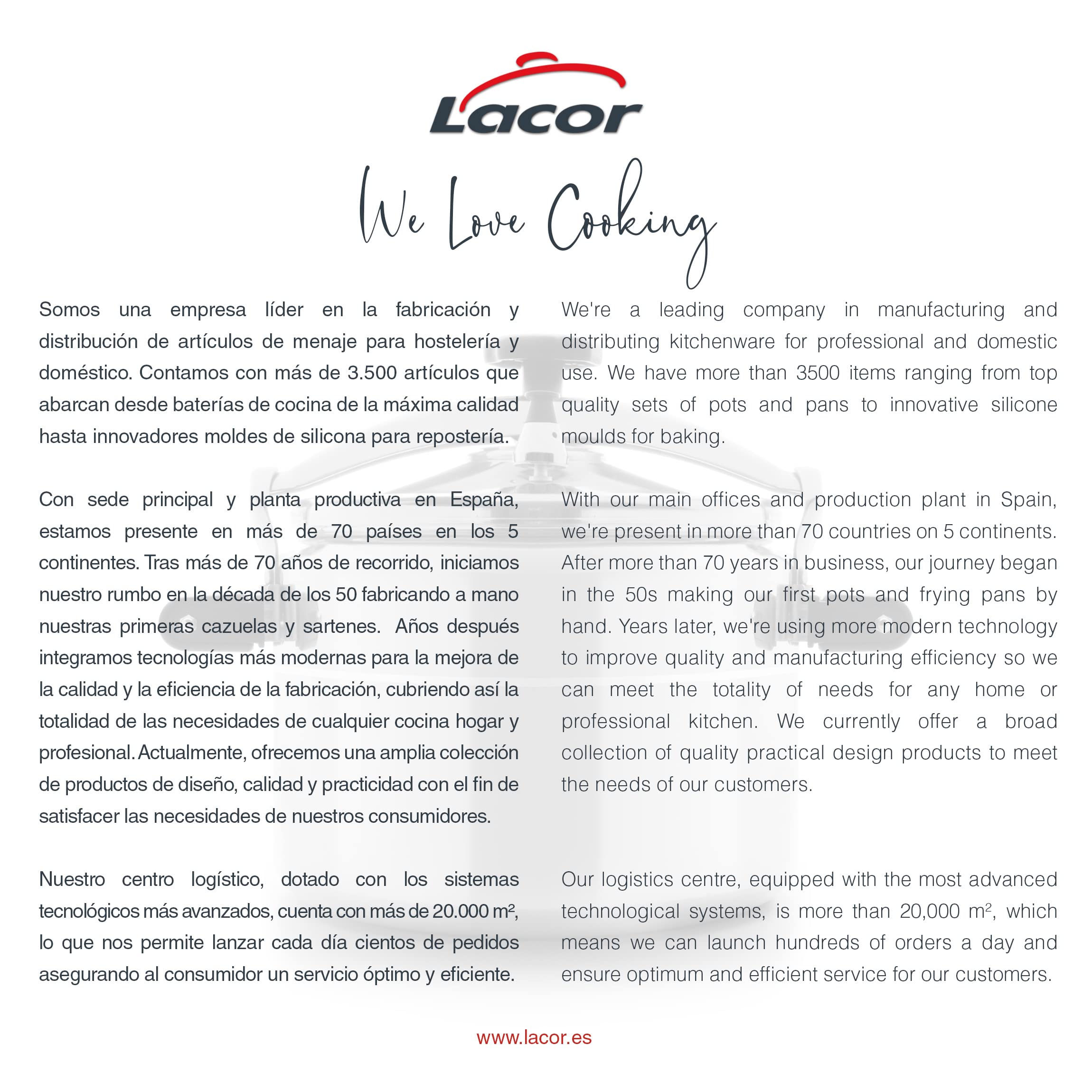 LACOR 20134 - Olla Recta con Tapa Chef Aluminio 34 cms - Cocina Profesional | En aluminio ligero, para cocidos y grandes cantidades; ideal para cocina profesional y uso diario en casa, cómodo y funcional