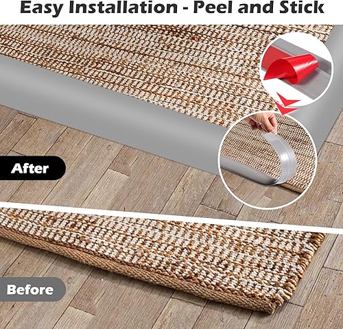 Miniatura 4 de Tira de transición de suelo de alfombra a azulejo, 3.4 pies de vinilo para umbral de puerta, borde de piso, borde de PVC, puerta de azulejo a