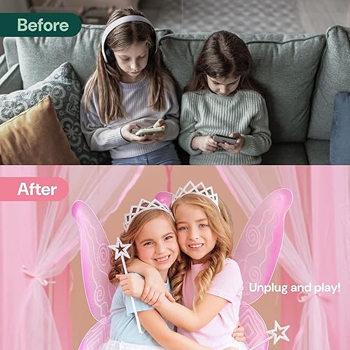 Vista 17 de PLAYVIBE Tienda de campaña tipi para niños, casa de juegos para interiores y exteriores con luces LED de estrella, tienda de campaña de Navidad