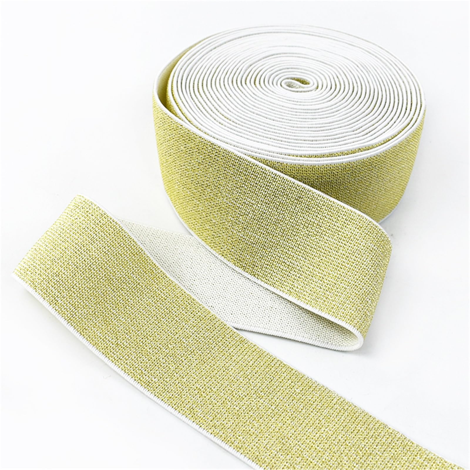 Banda Elástica de Nailon Costura de banda elástica nailon | Bandas de goma for cinturón, bolsa, correa, cinta elástica, suministros de bricolaje(WhiteGold,10Meters,40mm)
