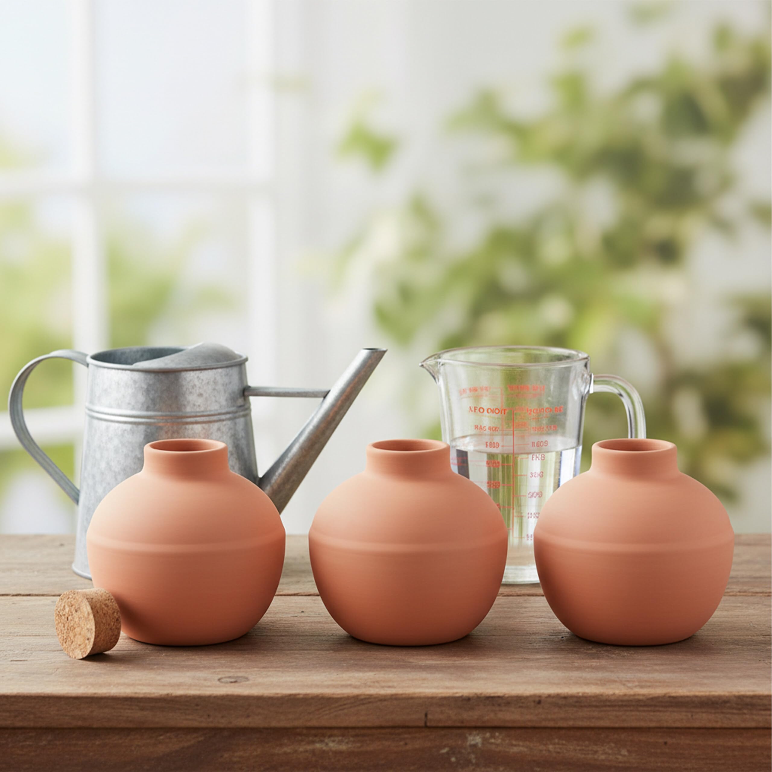 Relaxdays Ollas, 3er Set, 800 ml, Ton, wurzelnahe Bewässerung, Hochbeet & Gewächshaus, weniger Wasserverlust, terrakotta