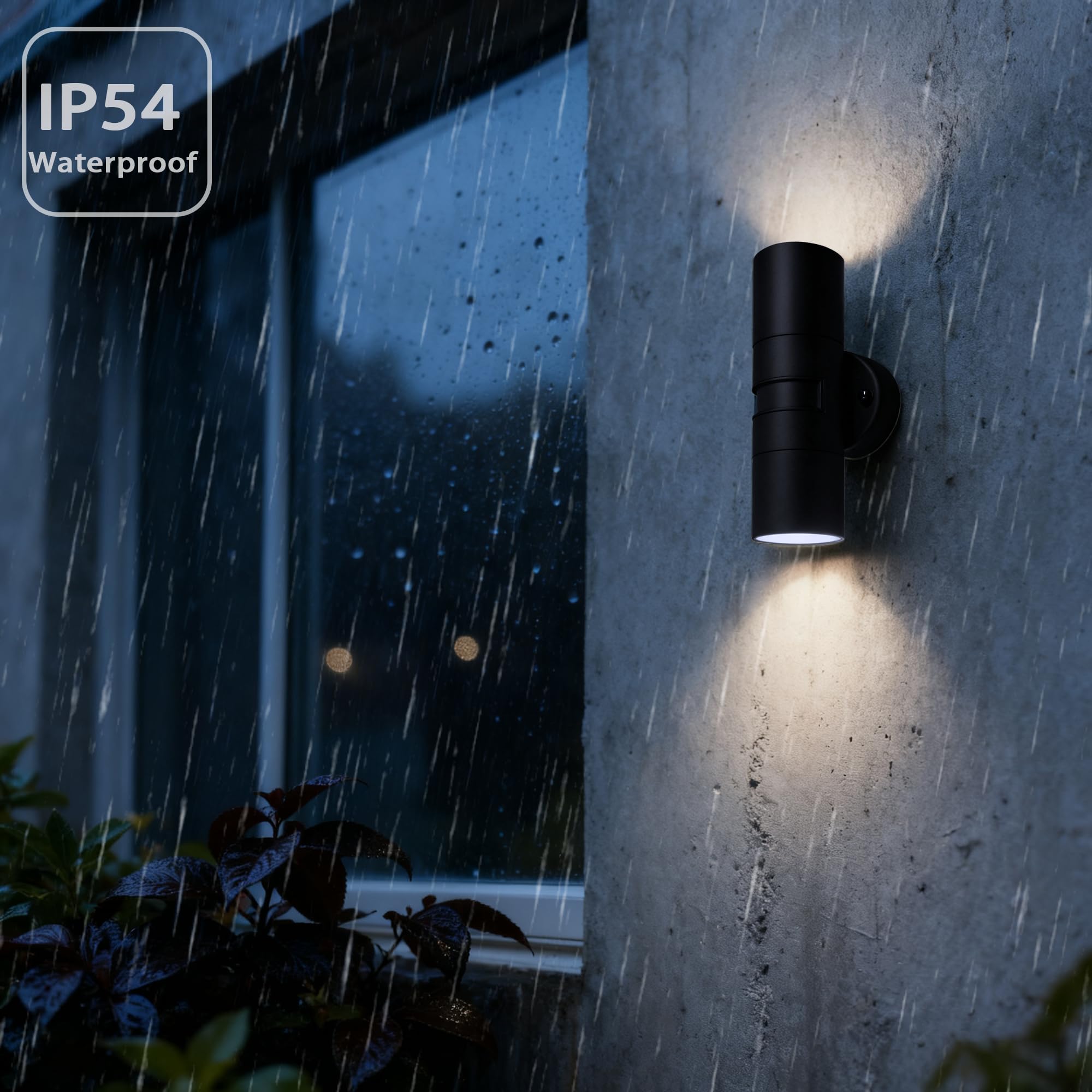 JNR Lampe Exterieur Detecteur de Mouvement Réglable, Noir