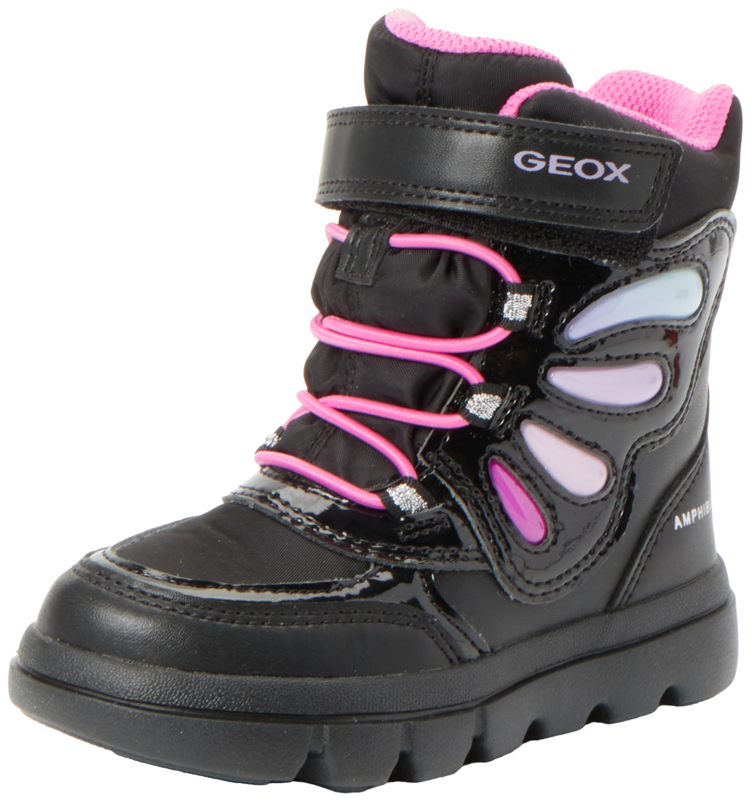 Geox Girls' J Willaboom Girl B A Ankle Boot, Black multi-coloured, 6.5 UK