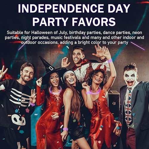 Miniatura 5 de Hanaive 300 unidades de varillas luminosas a granel de 8 pulgadas que brillan en la oscuridad, pulseras y collares de neón que brillan en la