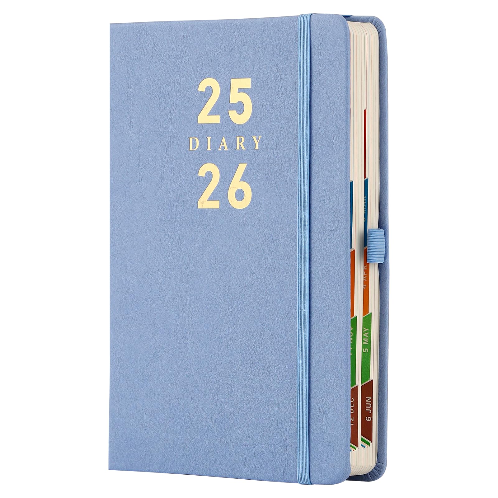 Agenda 2025 A5 Giornaliera - Copertina Rigida, Pagina Al Giorno, Blau, Con Portapenne - Foto 9