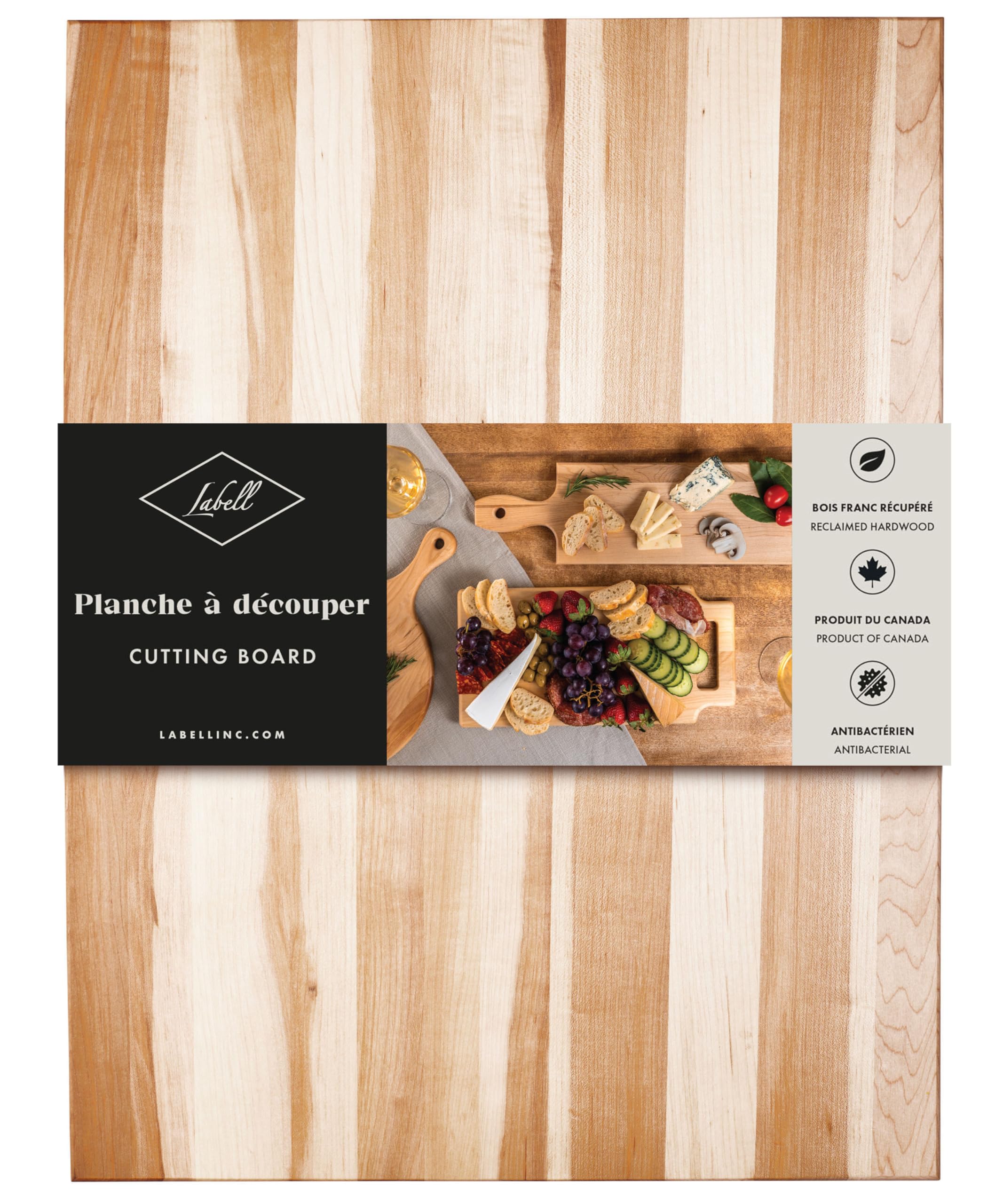 Labell Large Canadian Maple End Grain Cutting Board, Large Chopping Board for Food Prep, Natural & Durable for Charcuterie, Serving & Styling - 18" x 24" x 0.75"
