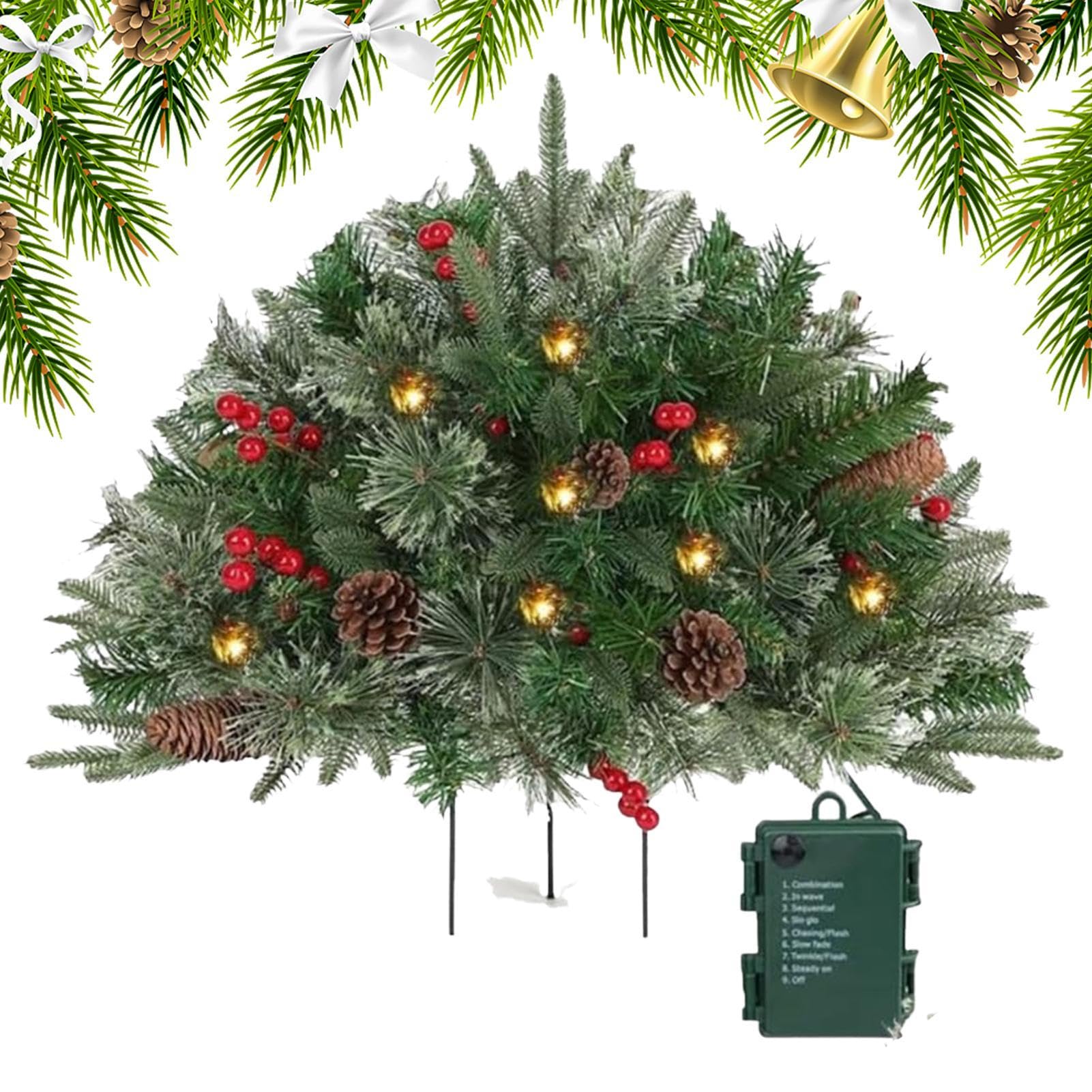 Sapin de Noël lumineux sur trépied pour embellir le jardin et le porche aux fêtes