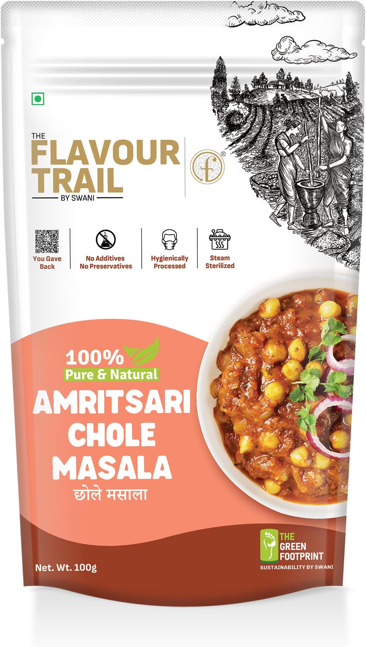 The Flavour Trail Pure & Natural Amritsari Chole Masala| No Nasties| Natural & Pure| No Preservatives| 100gm