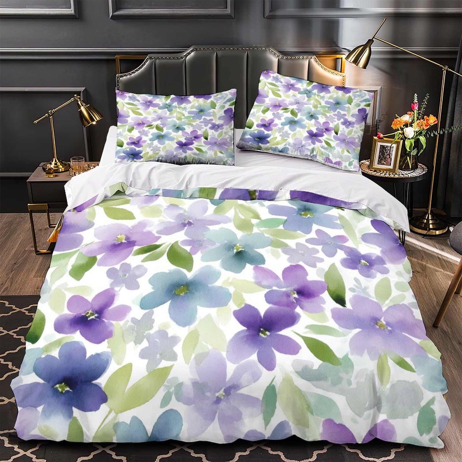Housse de couette motif floral pour chambre d'enfant