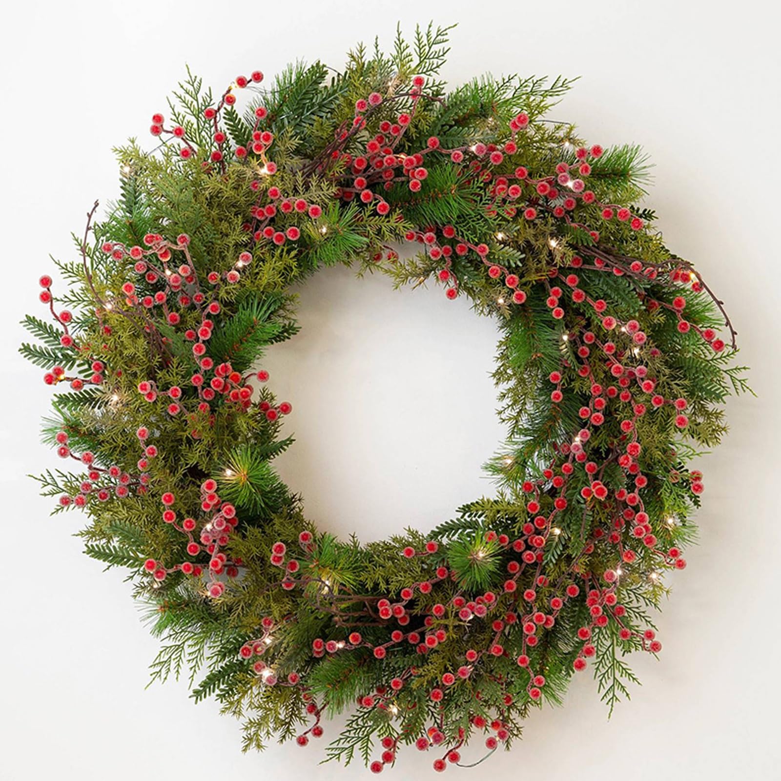 OPFdfhDFH Christmas wreaths, Garlands for Decoration Christmas, Realistic Fall Porch Decorations Outdoor for Stairs Wall Door Indoor Garland with Battery Operated(80cm/31.4in)