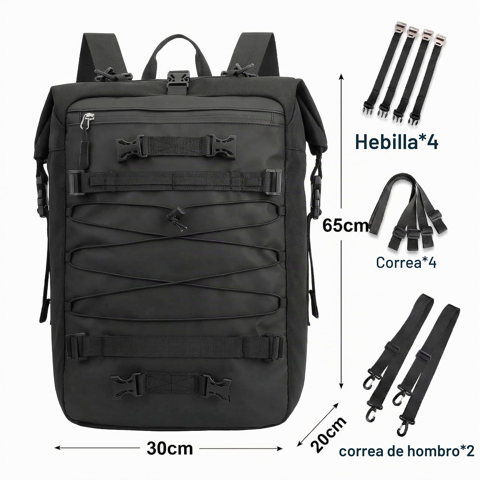 Bolsa De Sillín De Moto, Multifunción, 30 L, Equipaje, Mochila Universal Para Viaje Y Diario