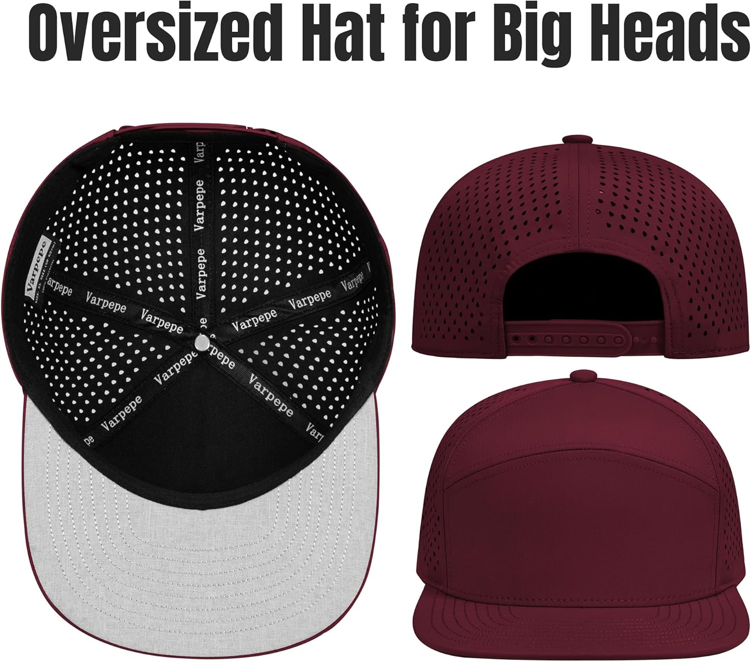 Performance Snapback Hats for Men Women,Flat Bill Cap,Golf,Running,Workout - Image 2