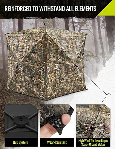 Miniatura 4 de TIDEWE Persiana de caza transparente con bolsa de transporte, persianas emergentes para 3-4 personas, 270 grados, tienda de campaña de caza portátil