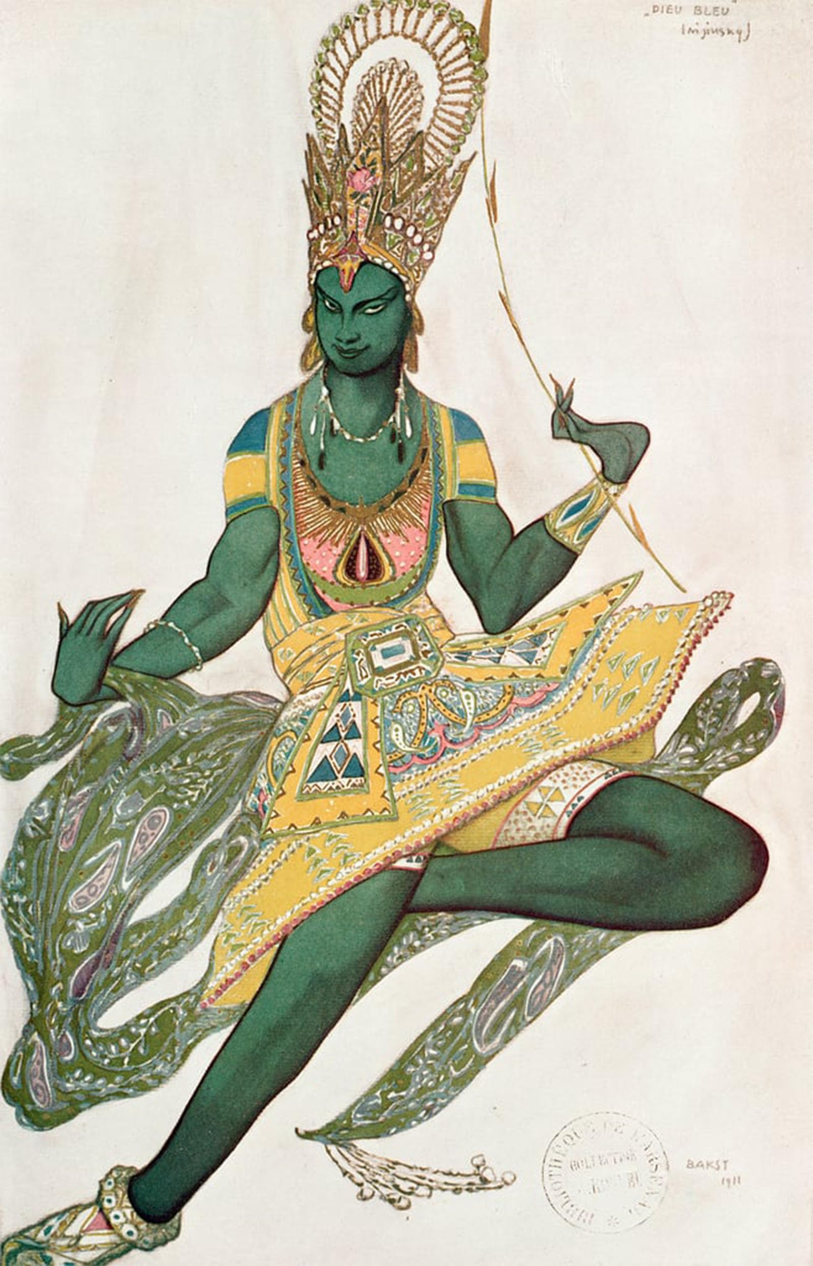 POSTERIIk Vintage Art Print Images Pictures Print Canvas Painting Picture for Nijinsky for His Role As Thegod by Leon Bakst Modern Colour Posters for Office Home Decor 60x90cm