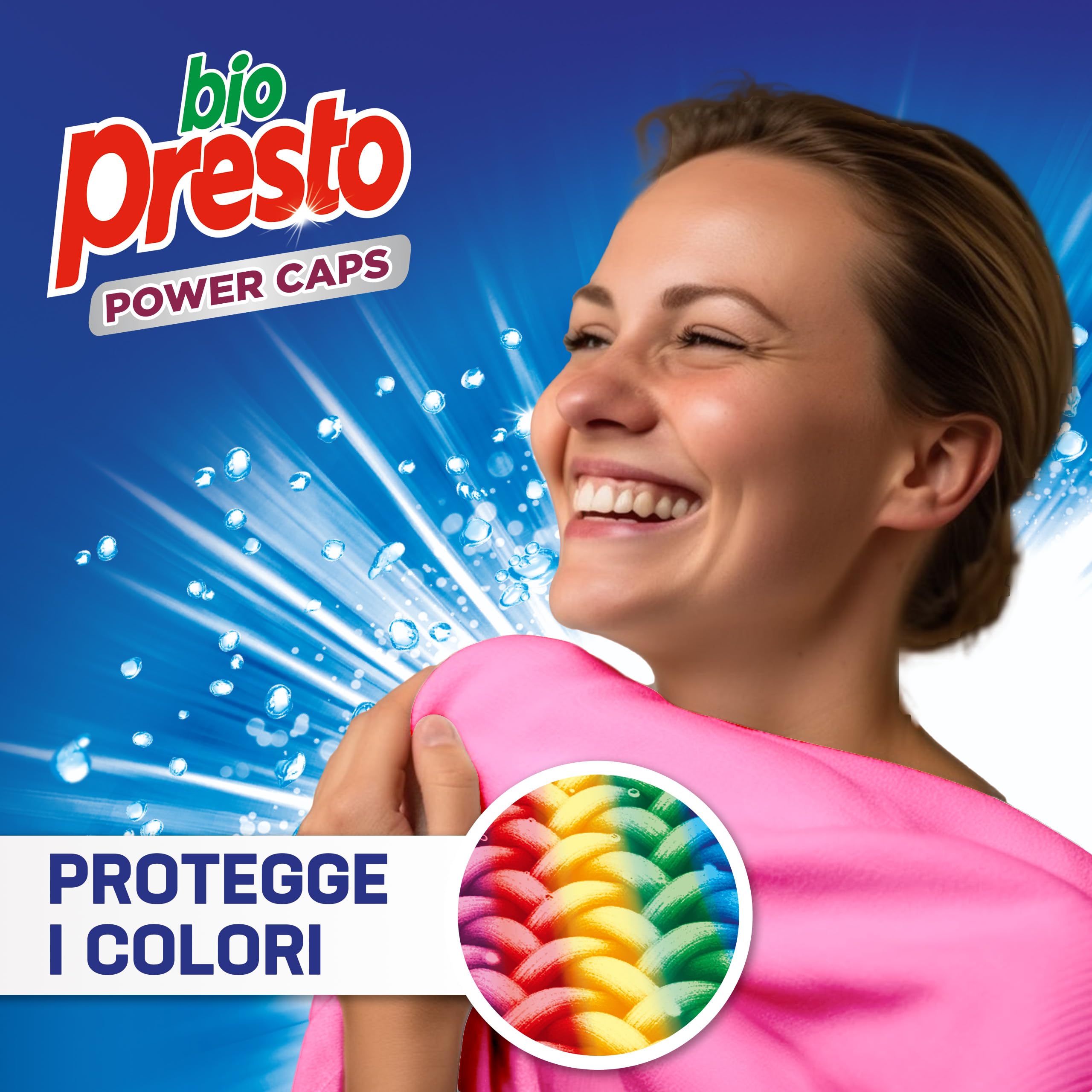 Bio Presto Power Caps - Detergente para lavadora predosificado en cápsulas, paquete de 144 lavados