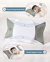 Vista 8 de Almohada CPAP para dormir de lado, almohada de apnea del sueño HSA/FSA para todos los usuarios de máscaras CPAP para reducir fugas de aire, presión