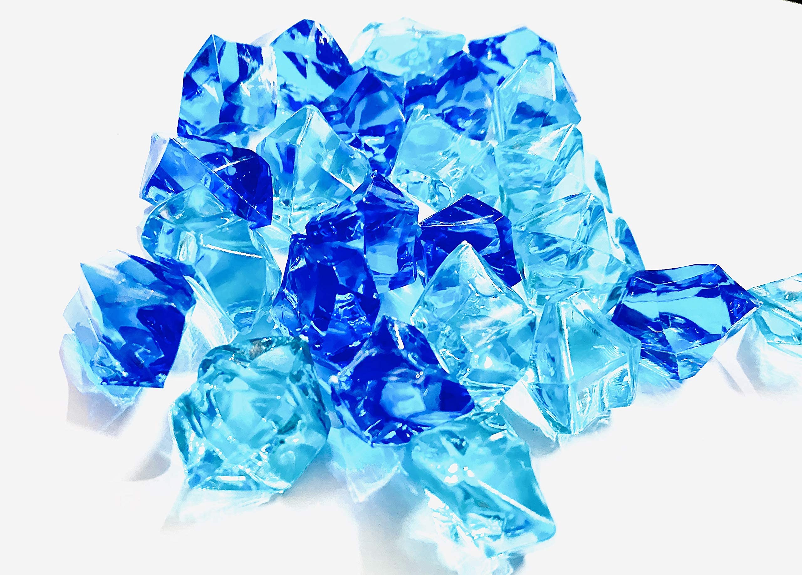 PromotePromote Trader Acrylic Colored Jewels Gems Faux Diamond Crystals Treasure Gems for Tables Decorations, Vase Fillers, or Birthday Decoration, Party Favors for Arts and Crafts (200gm)(Mix of Blues)