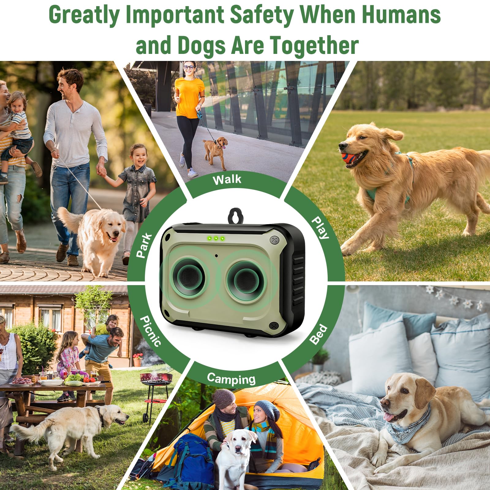 Podazz Dispositivo Anti-Bell per Cani Fermapellare Ultrasuoni - 15m Raggio Ricaricabile Bell Dissuasore 3 modalità, Dispositivo di Addestramento Sicuro per Cani Interno ed Esterno