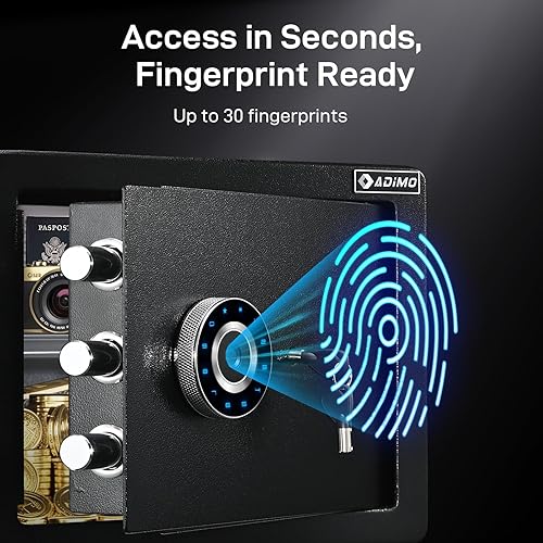Miniatura 5 de ADIMO Caja fuerte, caja de dinero de 0.5 pies cúbicos para joyas y documentos, y caja fuerte de 1.2 pies cúbicos para el hogar con teclado de