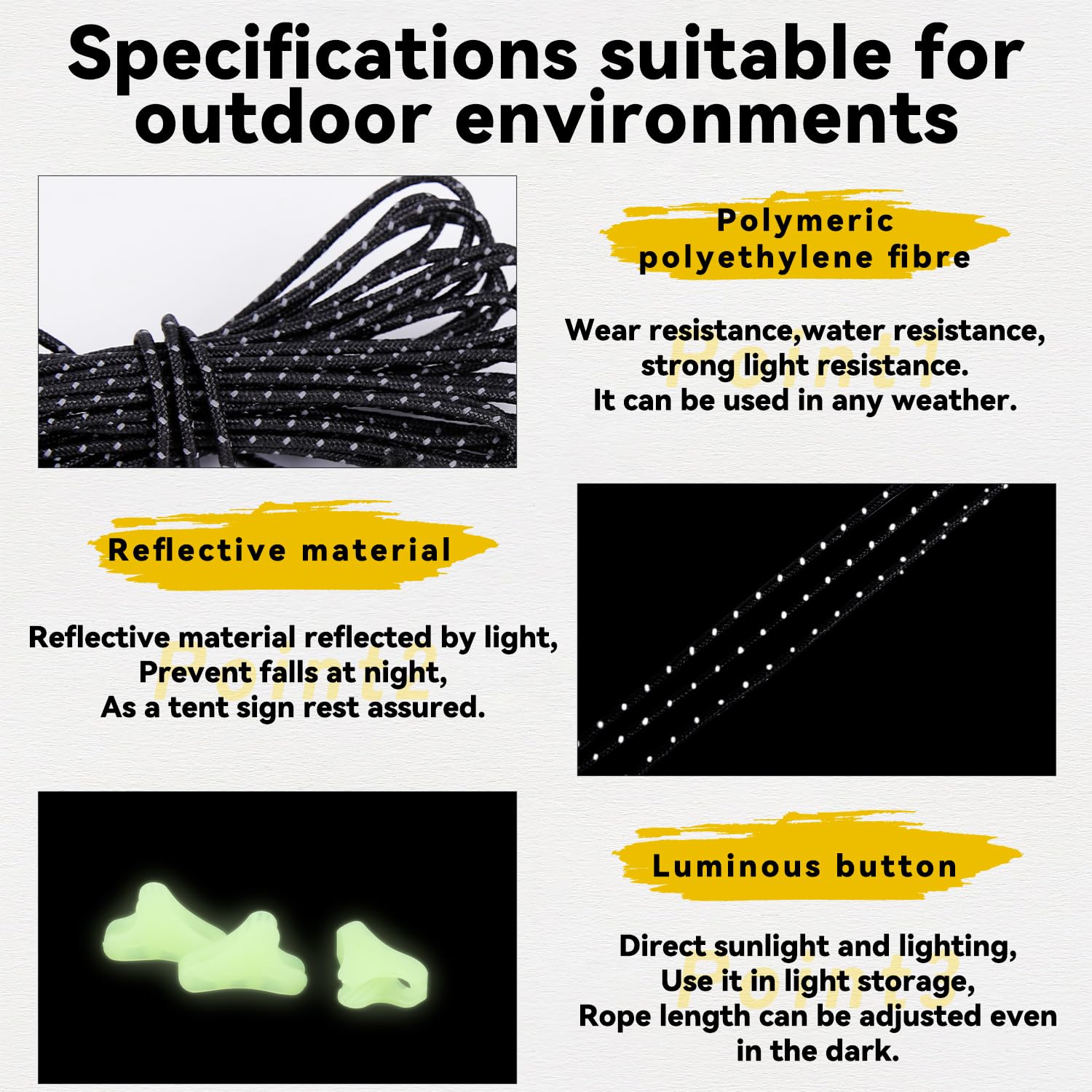 Snapklik.com : HIKEMAN Ultralight Tent Guy Ropes - 2mm Reflective ...