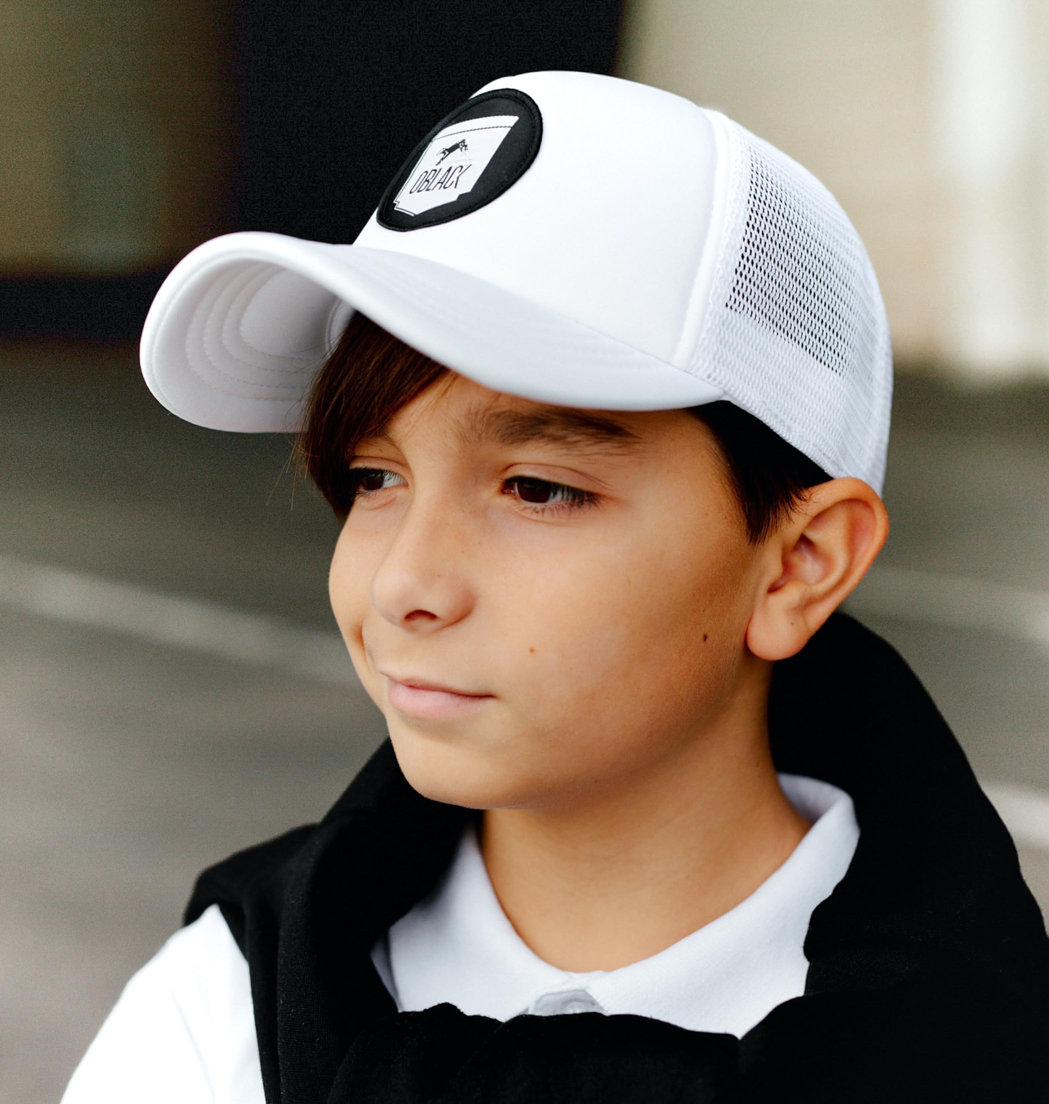 Oblack Trucker czapka dziecięca Classic Kids – czapka z daszkiem męska, Total Black, jeden rozmiar