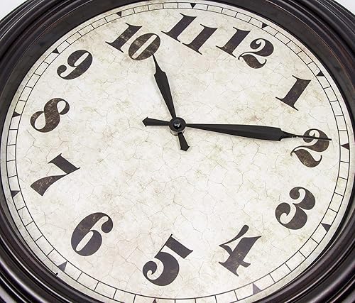 Miniatura 2 de 45MinST Reloj de pared retro de 12 pulgadas, movimiento silencioso que funciona con pilas, decoración para el hogar, decoración de pared, fácil de