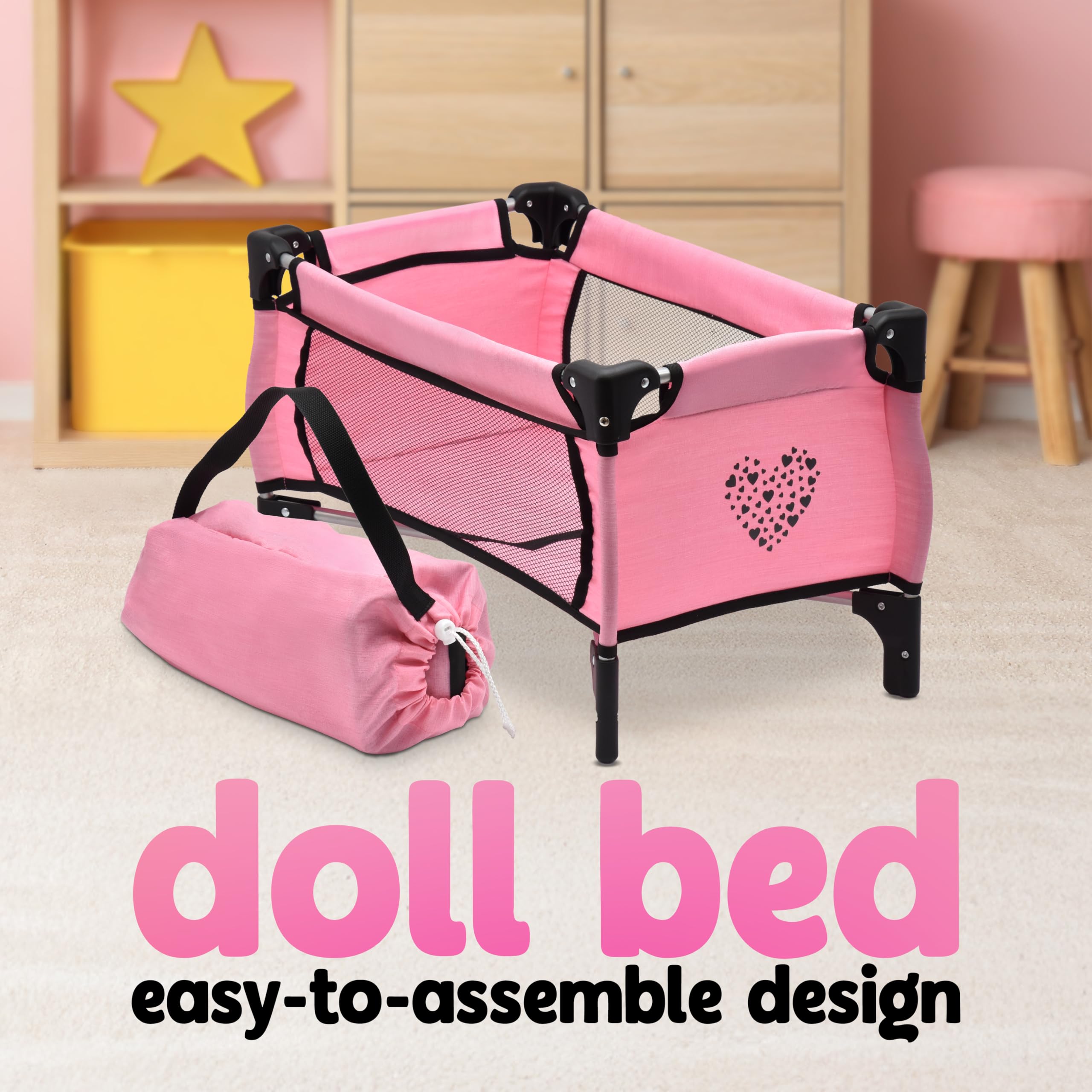 Lit Berceau Poupée Réaliste Kid Doll Bed - Accessoire Poussette 17.72x9.06x8.66 Pouces