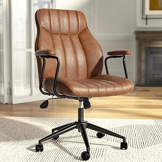 Brown Leather Mid Century