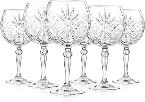 Miniatura 1 de Barski Copas de vino  Gin Tonic  Cóctel  Cupé  Copa  Juego de 6 vasos de cristal  Copas de globo bellamente diseñadas  Cada copa es de 18 onzas