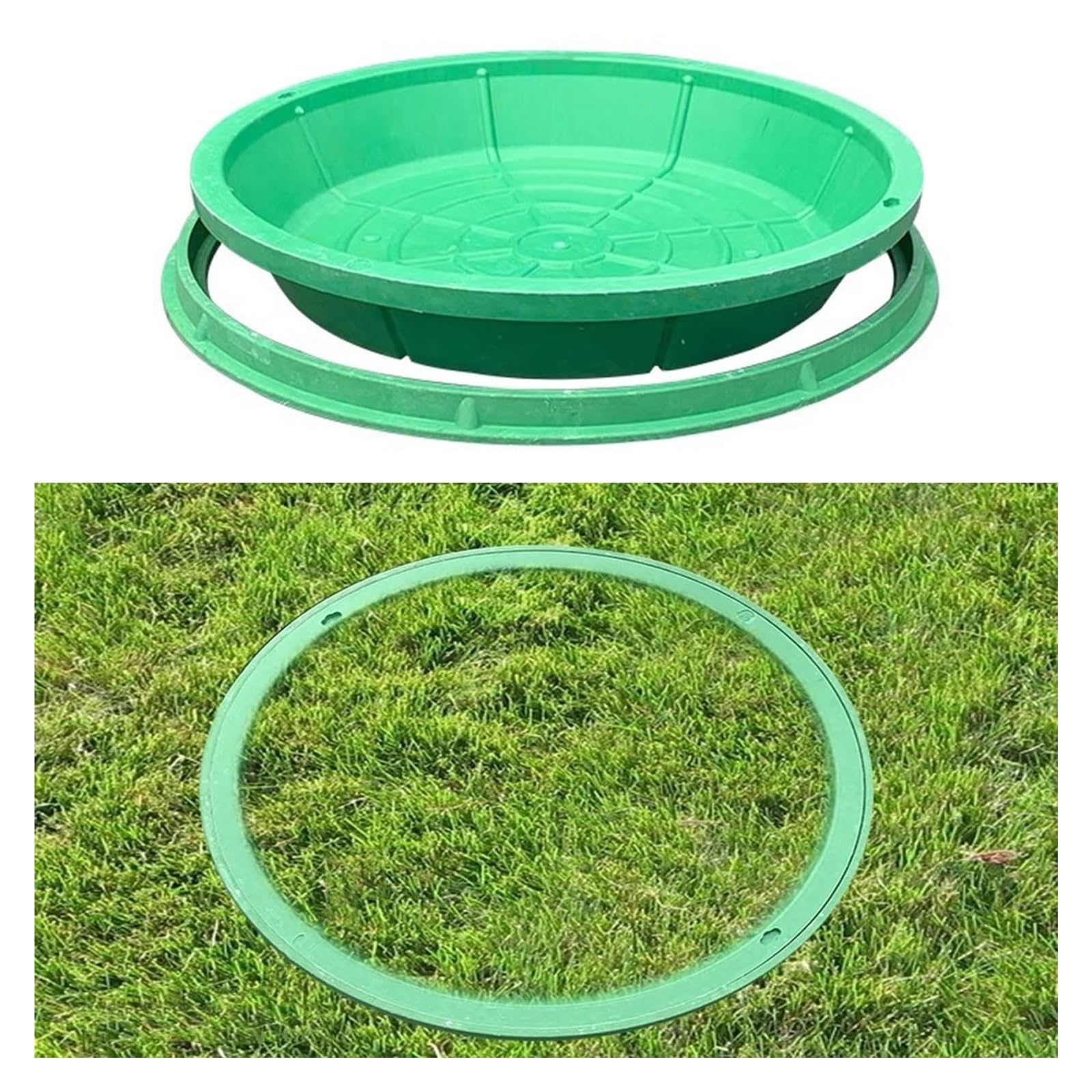 Tapa de drenaje redonda de 70 cm en resina para pozos de inspección en jardín exterior