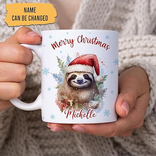 Vista 151 de Hyturtle Regalos personalizados para amantes de las ardillas, con sombrero de Papá Noel, taza de café de cerámica con nombre personalizado, taza