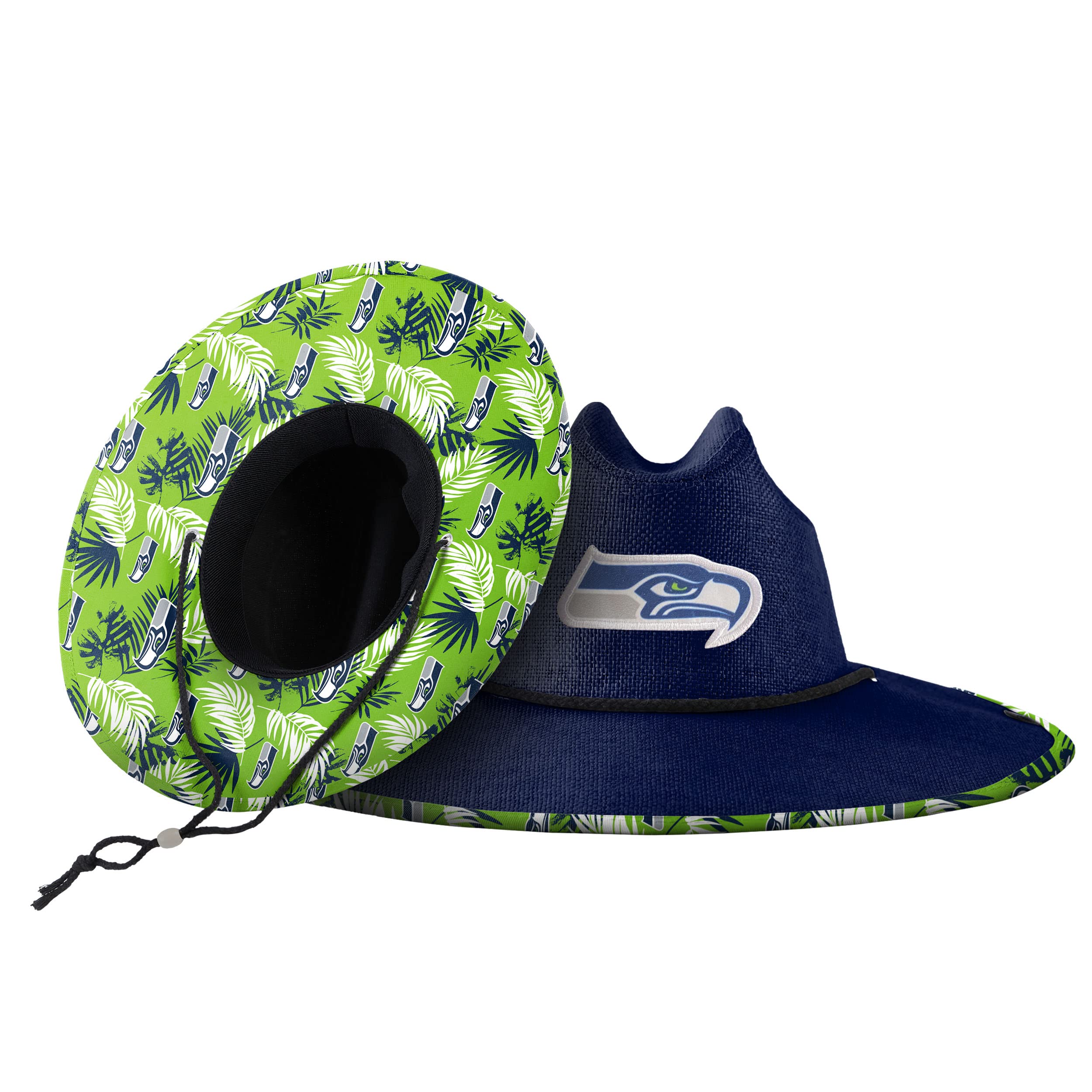 FOCOMen's NCAA College Team Logo Floral Straw Sun Hat