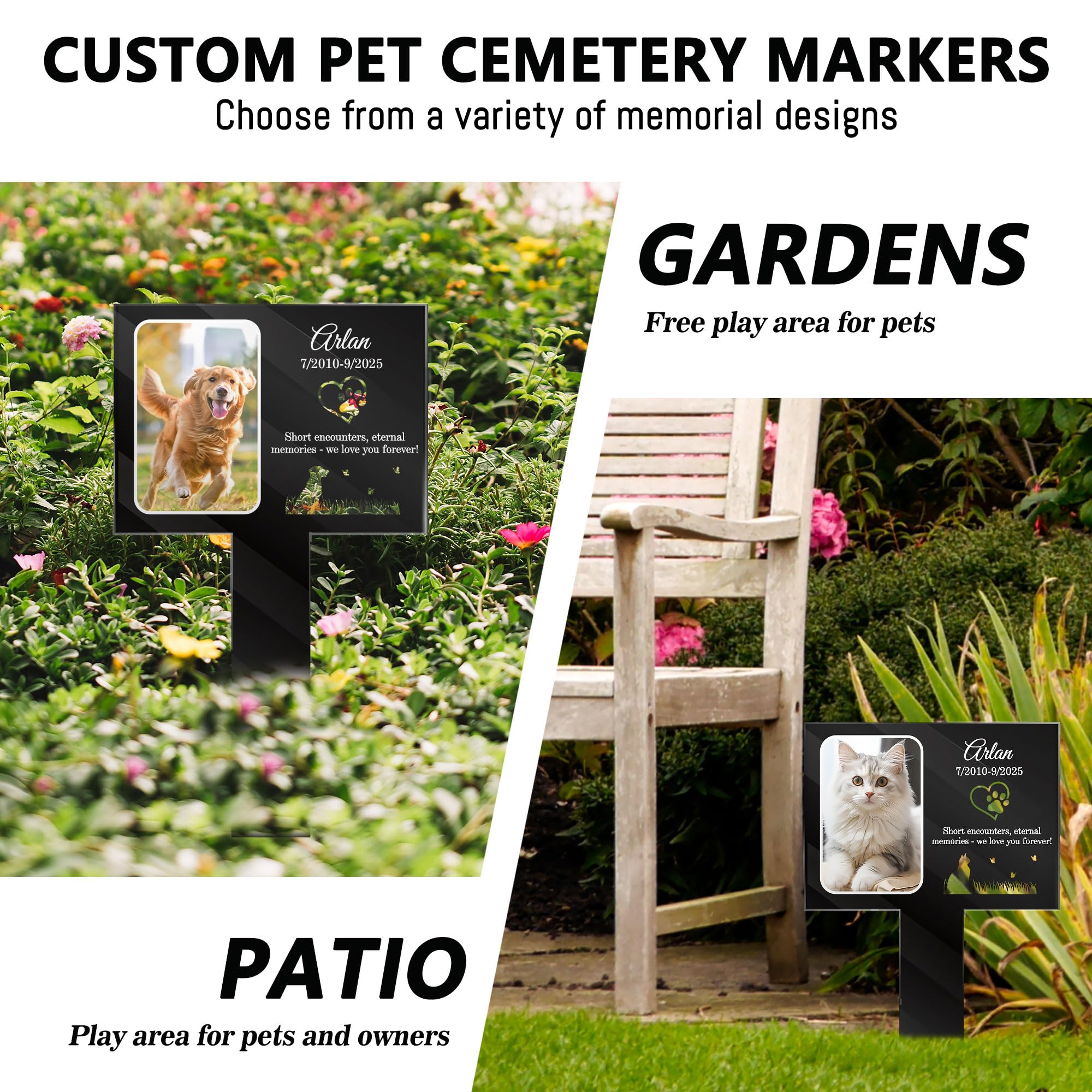 Targa Commemorativa Personalizzata per Animali Domestici, Targhetta Commemorativa da Giardino per Animali Domestici, Placca Commemorativa per Cani, Tombe, Decorazione Commemorativa